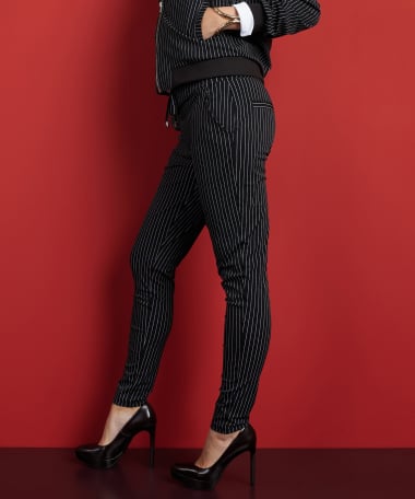 slim fit broek travelstof pinstripe