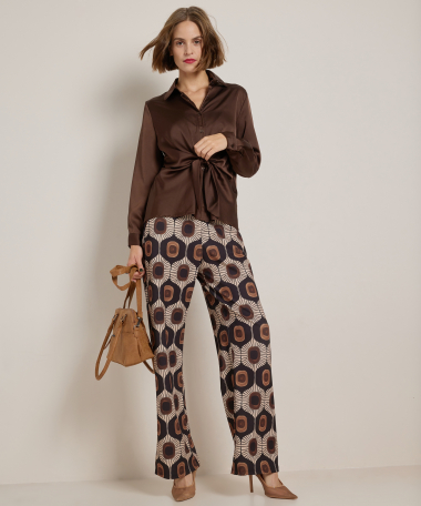wide fit broek met print