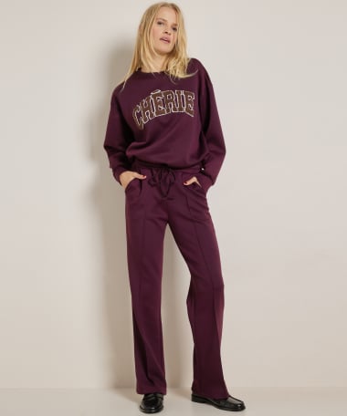 uni wide fit broek met naad