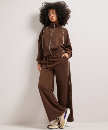 wide fit broek dubbele bies