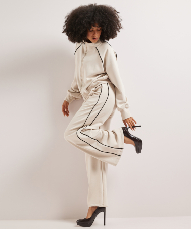 wide fit broek dubbele bies