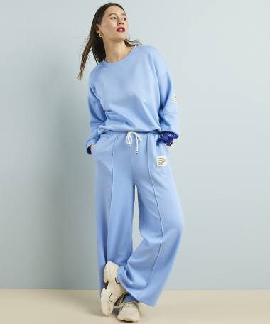 wide fit broek label naad