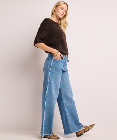 wide fit jeans met franjes