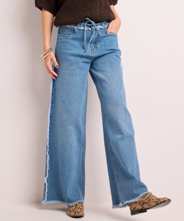 wide fit jeans met franjes