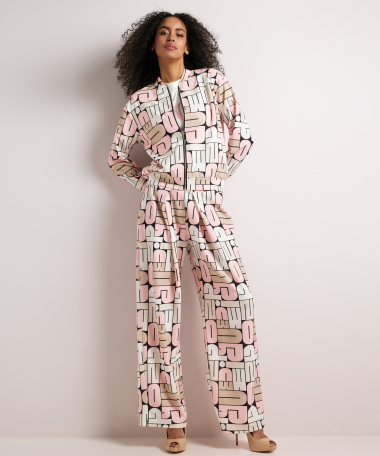 wide fit broek met print
