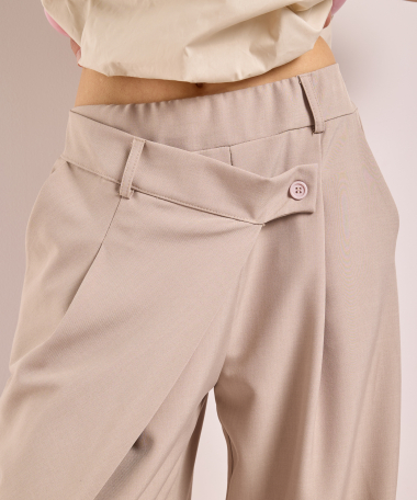 wijde pantalon met overslag