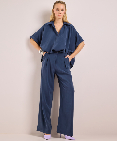 wijde pantalon uni