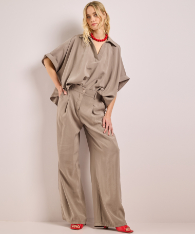 wijde pantalon uni