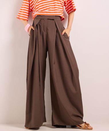 wijde pantalon met plooien