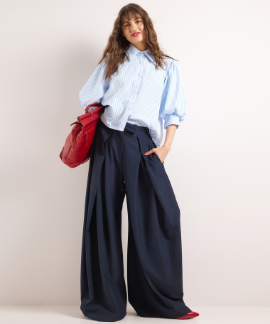 wijde pantalon met plooien