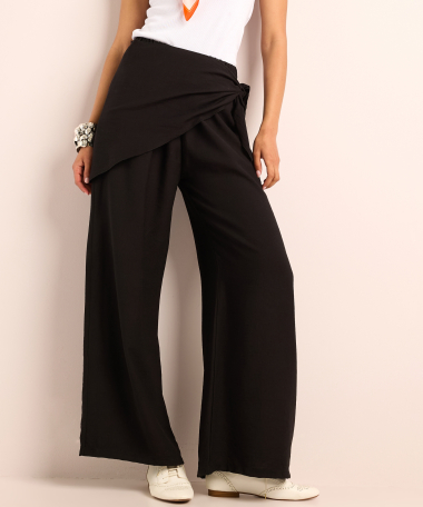 wide fit pantalon met overslag