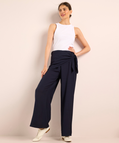 wide fit pantalon met overslag