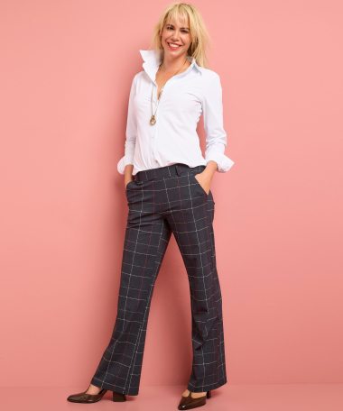 straight fit broek travelstof