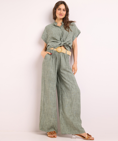 wide fit broek met riem