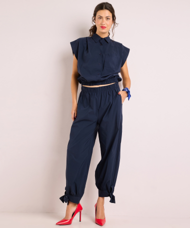 balloon fit broek met strik