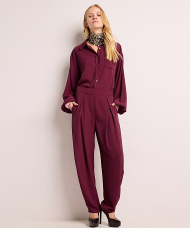 balloon fit broek met plooien