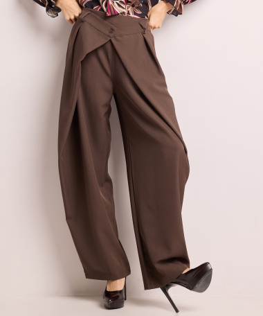 wijde pantalon met overslag