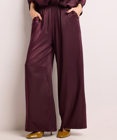 satijnen wide fit broek