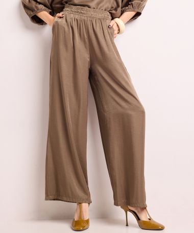 satijnen wide fit broek