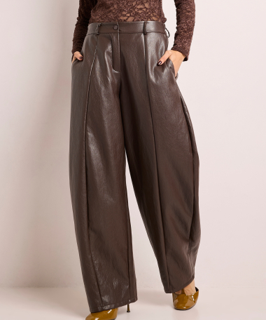 balloon fit broek lederlook