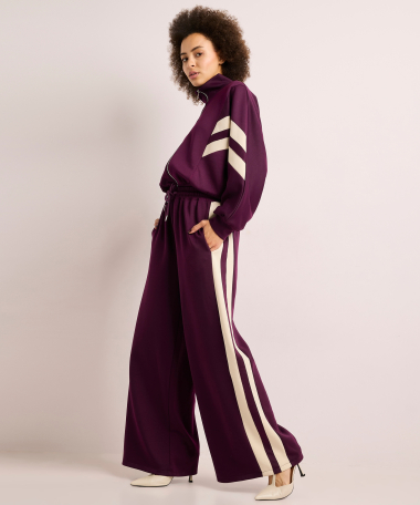 wide fit broek met strepen
