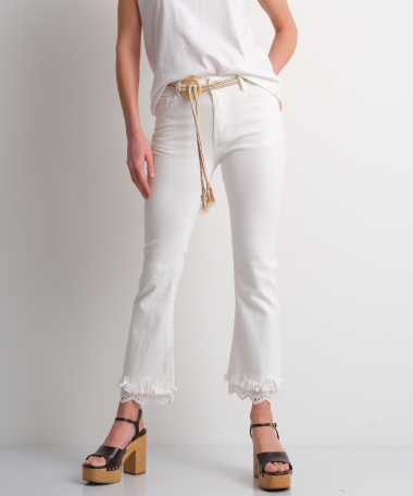 trendy flared jeans met riem