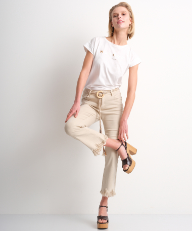 trendy flared jeans met riem