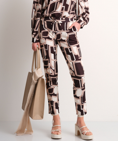 pantalon met abstracte print