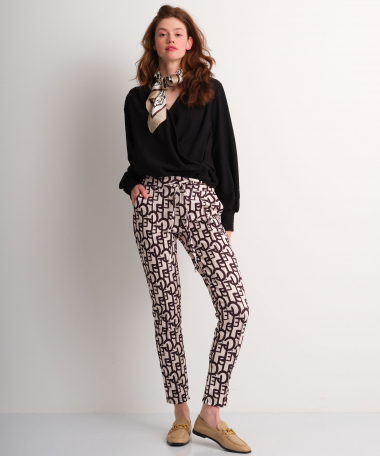 pantalon met tekstprint