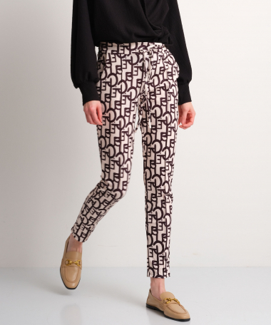 pantalon met tekstprint