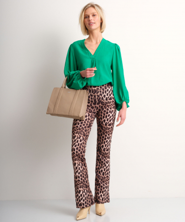 flared fit broek panterprint