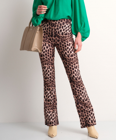 flared fit broek panterprint