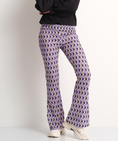 flared broek lila ruitjes