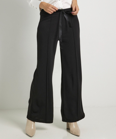 uni zwarte wide fit broek