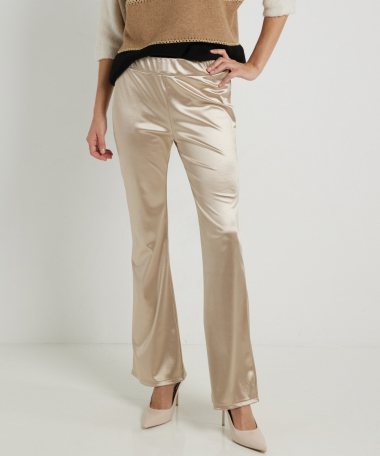 flared stretch broek satijnlook