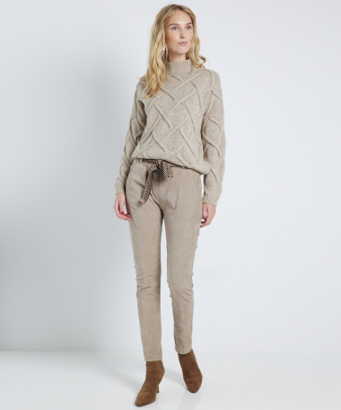 stretch broek met riem