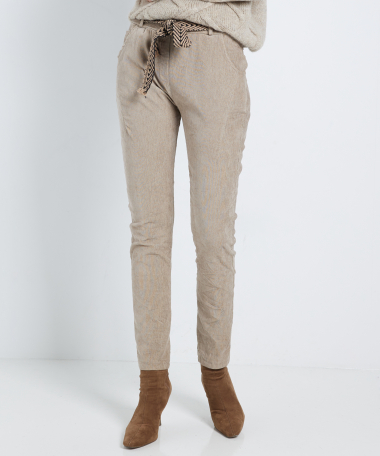 stretch broek met riem