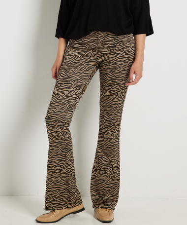 jacquard dessin flared fit broek