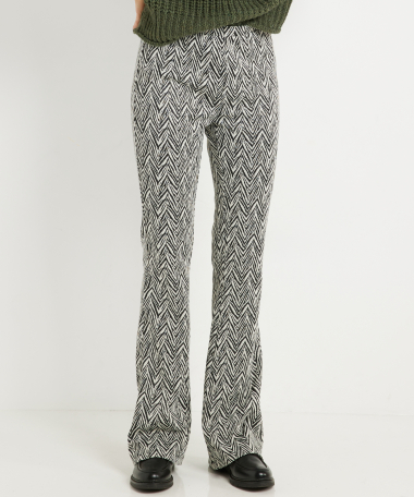 jacquard dessin flared fit broek