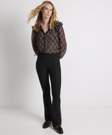 uni flared fit broek rib