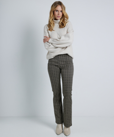 flared fit jacquard broek naad