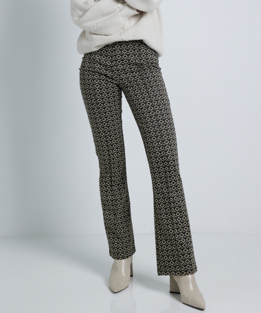 flared fit jacquard broek naad