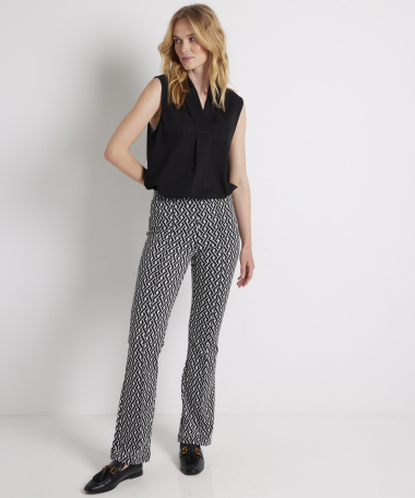 flared fit jacquard broek naad