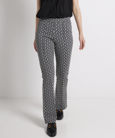 flared fit jacquard broek naad