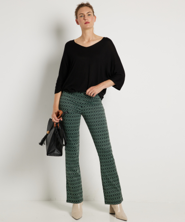 flared fit jacquard broek fancy