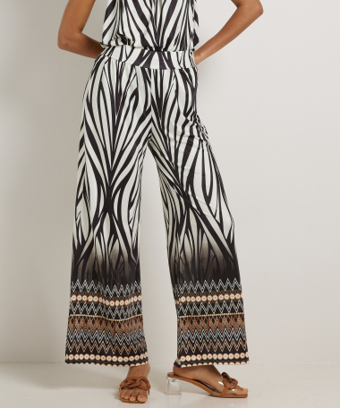wide fit broek met gemixte print