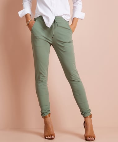 slim fit broek travelstof