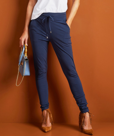 slim fit broek travelstof