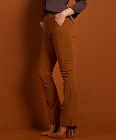 flared fit broek travelstof