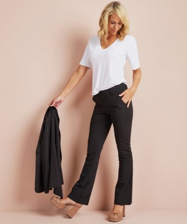 flared fit broek travelstof